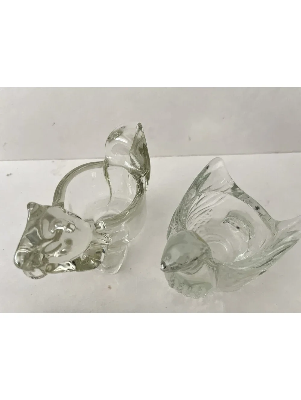 Set Of (2)  vintage Avon Crystal Glass Dove Votive Holders Candle Holder